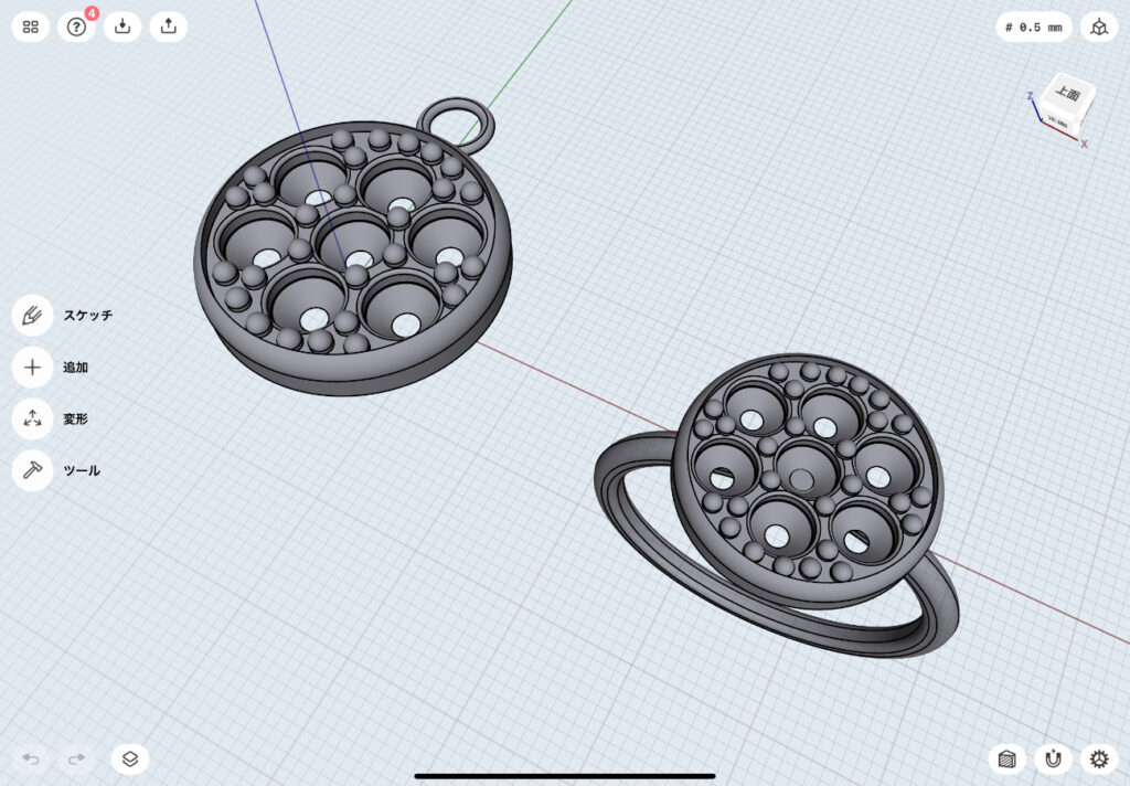 ジュエリーCADで作るパヴェ風リング・ネックレス