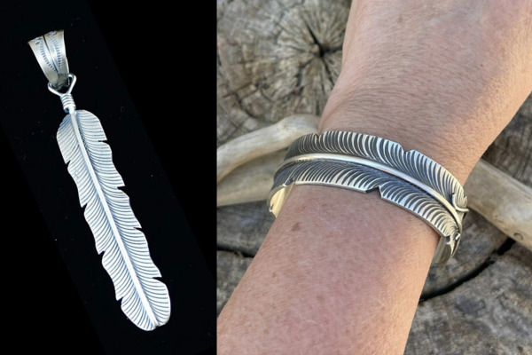 フェザーネックレスとフェザーバングル