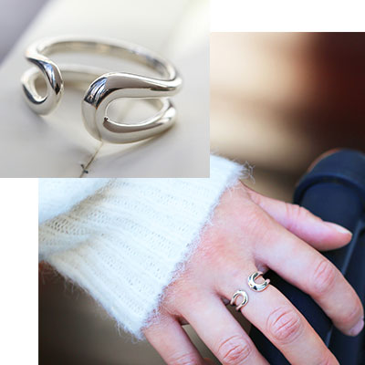 サイズ調整可能なフリーサイズリング作品例