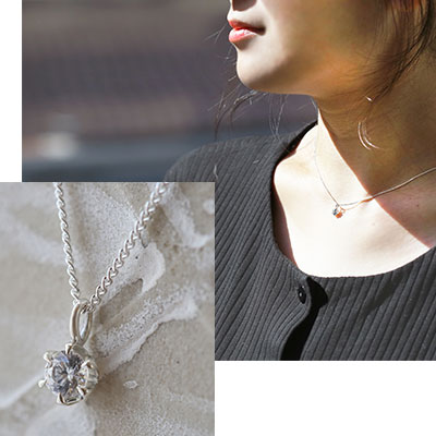 一粒ダイヤのネックレス作品例