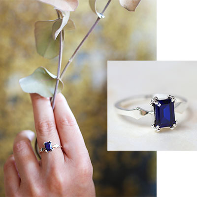 ブルーストーン入りリング作品例