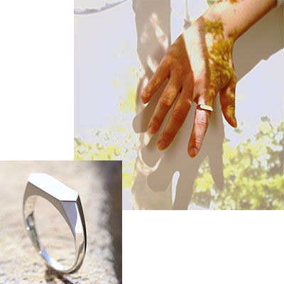 細身シグネットリング作品例