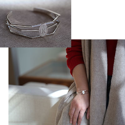 イニシャル入りバングル作品例