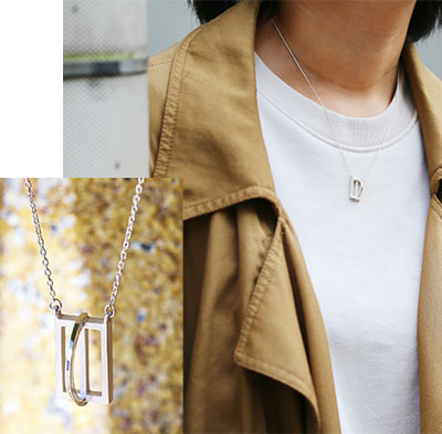 幾何学形状のネックレスCAD作品例