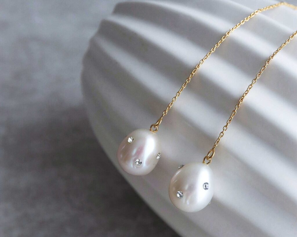 RilliBijouパール×ダイヤピアス