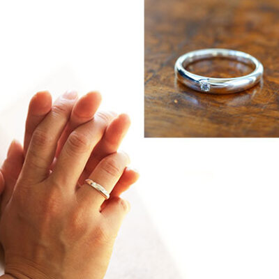 宝石が入った甲丸リングのCAD作品例